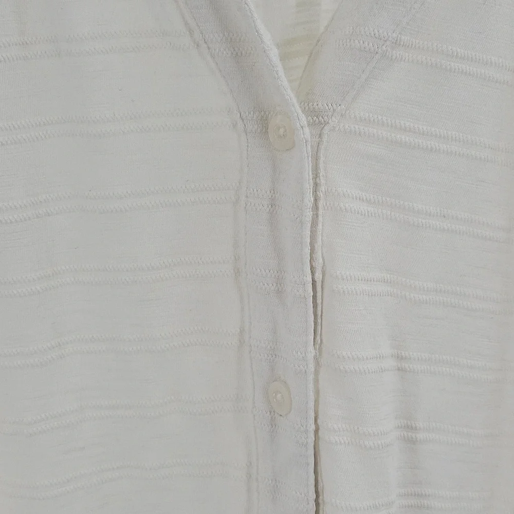 Cream Lane Bryant Short Sleeve Buttoned Up Women's Top